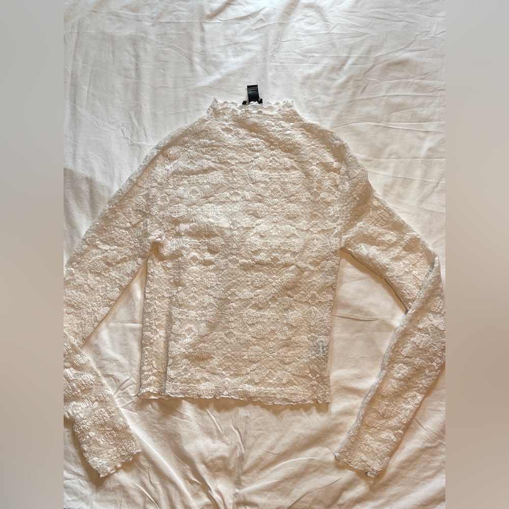 EUC Elegant Lace White Top